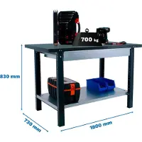 Simon Rack SIMONWORK BT6L PRO METAL 1BOX 1800 ANTHRAZIT Werkbank mit Parafuser