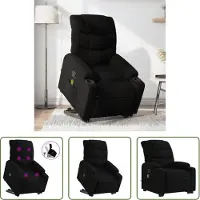 The Living Store Massagesessel mit Aufstehhilfe Schwarz Stoff