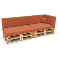 Pokar Palettenkissen Palettenauflagen mit abnehmbarem Bezug Palettensofa, Größe:6er Set, Farbe:Orange