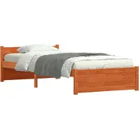 Syfax Bettrahmen Wachsbraun 195,5 x 80,5 x 51 cm Massives Kiefernholz