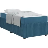 Syfax Bettrahmen mit Matratze Blau 80 x 200 cm Stoff