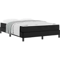 Syfax Bettrahmen mit Matratze Schwarz 140 x 190 cm Stoff