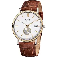 Regent Leder Herren Uhr GM-1449 Quarzuhr Armband braun D2URGM1449