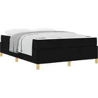 Syfax Bettrahmen mit Matratze Schwarz 140 x 190 cm Stoff