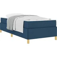 Syfax Bettrahmen mit Matratze Blau 90 x 200 cm Stoff