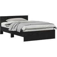Syfax Bettrahmen Schwarz Eichen-Optik 193 x 125 x 70 cm Holzwerkstoff
