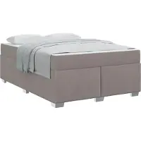 Syfax Bettrahmen mit Matratze Taupe 160 x 200 cm Stoff
