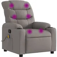 Sonstiges Massagesessel Taupe Stoff 75,5 x 93 x 99,5 cm (B x T x H) mit 6-Punkt-Vibrationsmassage und Getränkehalter