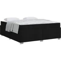 Syfax Bettrahmen mit Matratze Schwarz 180 x 200 cm Stoff
