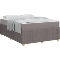 Syfax Bettrahmen mit Matratze Taupe 160 x 200 cm Stoff