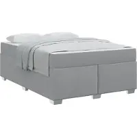 Syfax Bettrahmen mit Matratze Hellgrau 160 x 200 cm Stoff