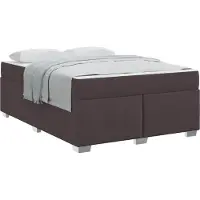 Syfax Bettrahmen mit Matratze Dunkelbraun 140 x 200 cm Stoff