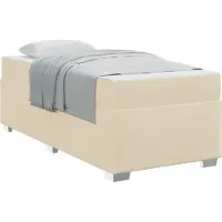 Syfax Bettrahmen mit Matratze Creme 90 x 190 cm Stoff
