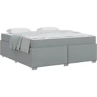 Syfax Bettrahmen mit Matratze Hellgrau 180 x 200 cm Stoff