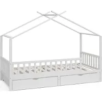 VitaliSpa Hausbett Franka Weiß 90x200 cm mit 2 Schubladen, Model 40400