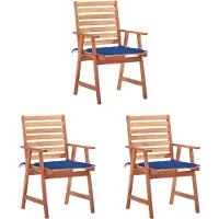 vidaXL Garten-Essstühle 3 Stk. mit Kissen Massivholz Akazie