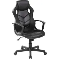Generic Rebecca Mobili Bürostühle mit Rollen aus Kunstleder und Nylon, schwarz