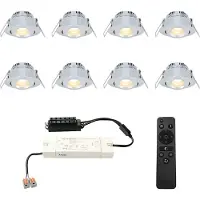 HOFTRONIC™ LED Einbaustrahler 8x 3W 200lm 2700K IP44 Aluminium