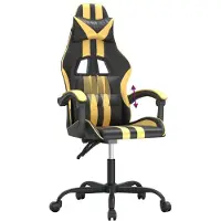 vidaXL Gaming-Stuhl Schwarz und Golden Kunstleder