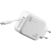 Cellularline 30-W-GAN+-LADEGERÄT MIT AUSZIEHBAREM KABEL UND USB-C-ANSCHLUSS, Drinnen, AC, 0,7 m, Weiß