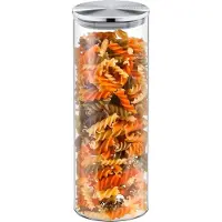 Wilmax England Wilmax Vorratsglas 1800 ml mit Edelstahl Deckel Transparent WL-888519/A