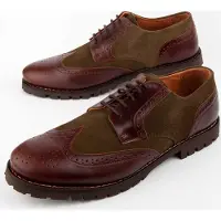Purapiel Herren Freizeitschuh im Oxford-Stil Modell Herac aus echtem Leder Grün