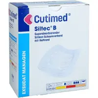 CC Pharma GmbH Cutimed Siltec B Schaumverb.7,5x7,5 Cm M.haftr. 12 St