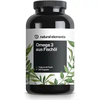 Natural Elements Omega 3 – 180 Kapseln 2000mg Fischöl/Tagesdosis Triglycerid-Form mit EPA & DHA 241 g