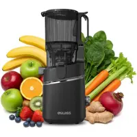4Swiss WB025 Slow Juicer Entsafter - Kaltentsafter Saftpresse Elektrisch 13 cm XXL Einfüllschacht BPA-frei Leise Obst Gemüse Saftmaschine