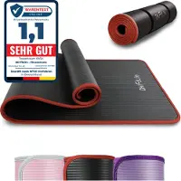 DH FitLife Trainingsmatte Fitnessmatte, Sportmatte 183*61*1 cm, Gymnastikmatte extra reißfest, Yogamatte rutschfest und dick, Workout Matte (Schwarz)