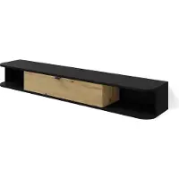 Homlando TV-Schrank Icarus 156 cm SCHWARZ MATT / ARTISAN EICHE - Wand TV-Möbel - Hängeschrank - Moderner Lowboard für Wohnzimmer