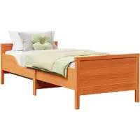 Syfax Bettrahmen mit Kopfteil Wachsbraun 80 x 200 cm Holzwerkstoff