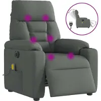 Syfax Massagesessel Elektrisch Dunkelgrau Stoff