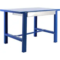 Proregal Werkbank BUFFALO METAL mit Schublade | HxBxT 83x150x73cm | Traglast 600kg | Blau