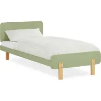 Homestyle4u Holzbett 90x200 Kinderbett mit Lattenrost Grün Jugendbett Kiefer Massivholz