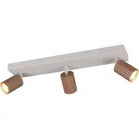 TRIO Lighting Deckenstrahler Soka, braun/grau, Länge 50 cm, Metall, 3-flg. dimmbar, braun / rost, für Wohn- / Esszimmer, Metall, Modern, Strahler