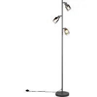 Reality Leuchten Stehlampe Cadiz, schwarz, für Wohn- / Esszimmer, Metall, Modern, Stehlampe