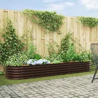 Prolenta Maison Exclusive - Hochbeet Braun 320 x 80 x 44 cm Stahl