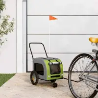 vidaXL Möbel Fahrradanhänger für Haustiere Grün und Grau 125 x 53 x 54 cm - Fahrradanhänger &8044