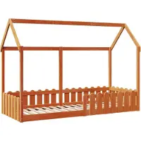 Syfax Kinderbett Hausbett Wachsbraun 80x200 cm Kiefer
