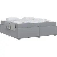 Syfax Bettrahmen mit Matratze Hellgrau 200 x 200 cm Stoff