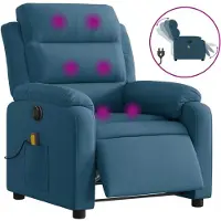 Syfax Massagesessel Elektrisch Blau Samt