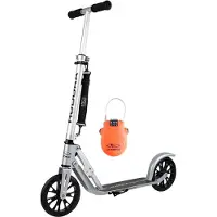 Hudora BigWheel Crossover 205, Scooter silber inkl. Kabelschloss Bundle