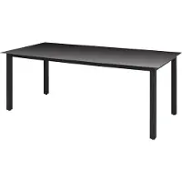 Syfax Gartentisch Schwarz 190x90x74 cm Aluminium und Glas