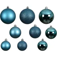 Christmas Decoration Weihnachtskugeln Kunststoff 4-6cm Mix 30er Set - Folkloreblau