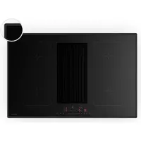 Klarstein Velaire Flex Induktionskochfeld mit Dunstabzug - 80cm, 4 Flex-Zonen, 8400W Boost, Touch-Slider, Timer, Kindersicherung, Restwärmeanzeige, Induktionsfeld mit Abzug, Schwarz Glas