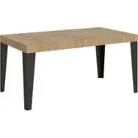Itamoby Ausziehbarer Tisch 90x120/224 cm Gestell Flame Premium Eiche Natur Anthrazit