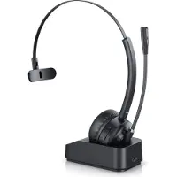 CSL Wireless-Headset Mono, Bluetooth, Ladestation, Kopfhörer mit flexiblem Mikrofon, schwarz