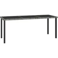vidaXL "im " Outdoor-Esstisch/Gartentisch - mit Praktische Tischplatte - Grau 180x70x73 cm Poly Rattan - Gartentische CC7482