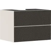Hansgrohe Xevolos E Waschtischunterschrank, 2 Schubkästen, 1 Ausschnitt mittig, 780x550x555mm, für Konsole mit Aufsatzwaschtisch, 54188660, Farbe: Korpus Sandbeige Matt, Front Textil Dunkelgrau